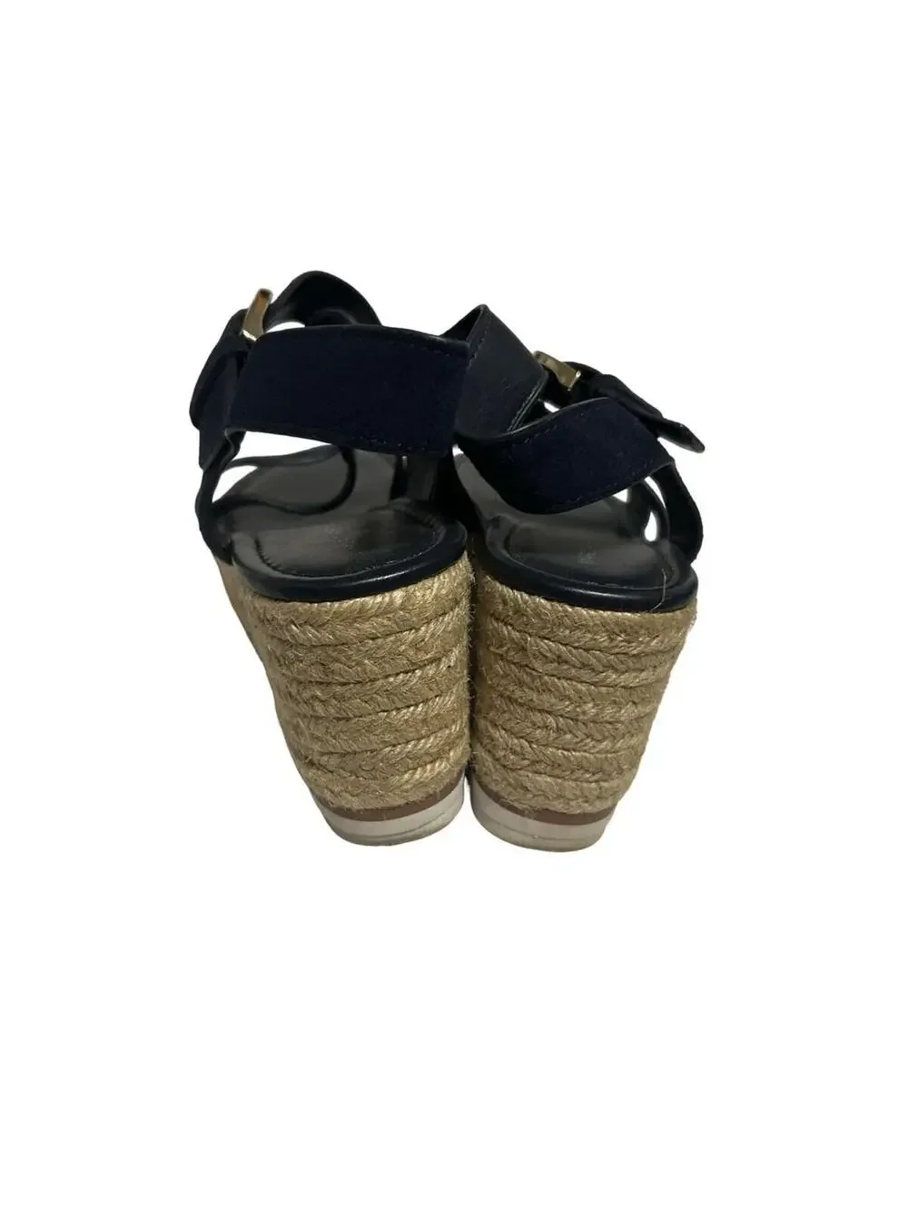 Marc Fisher Womens Size 9M Navy‎ Blue Espadrille Platform Wedge Sandals Buckle